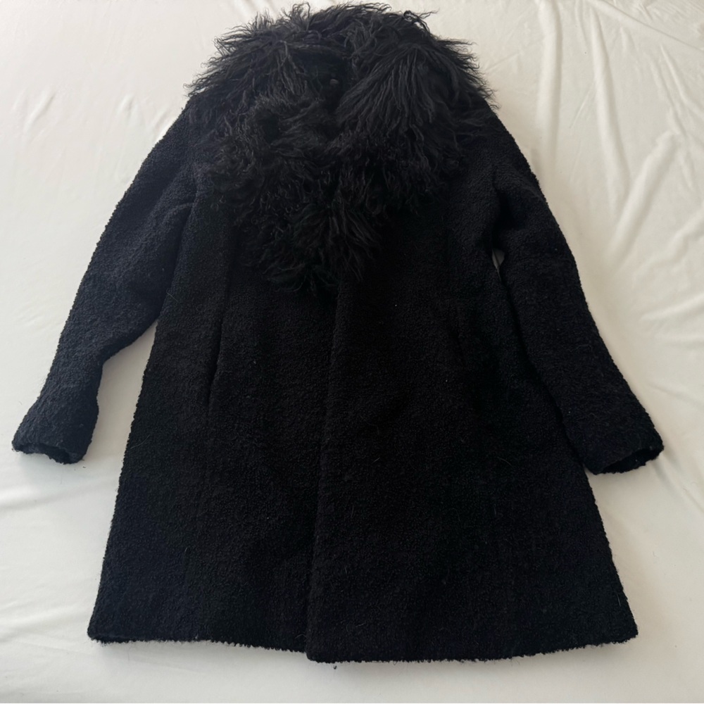 Cache Black Teddy Jacket for Women with Aplaca Collar